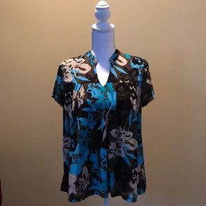 Liz Claiborne ladies L Short Sleeve lined blouse